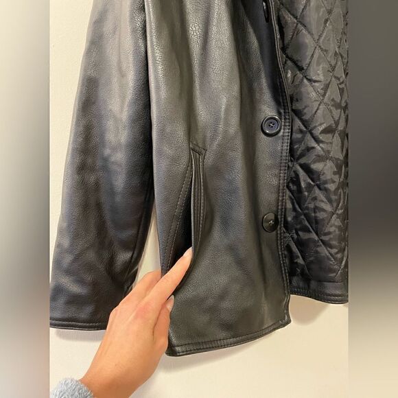 Emporio & Co Italian Button Down Leather Jacket - Picture 8 of 16